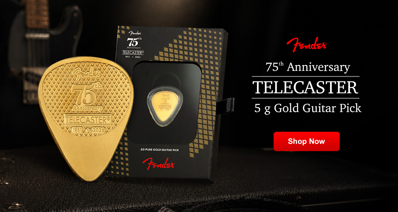 5 g Gold Fender Telecaster 75th Anniversary Pick Coin